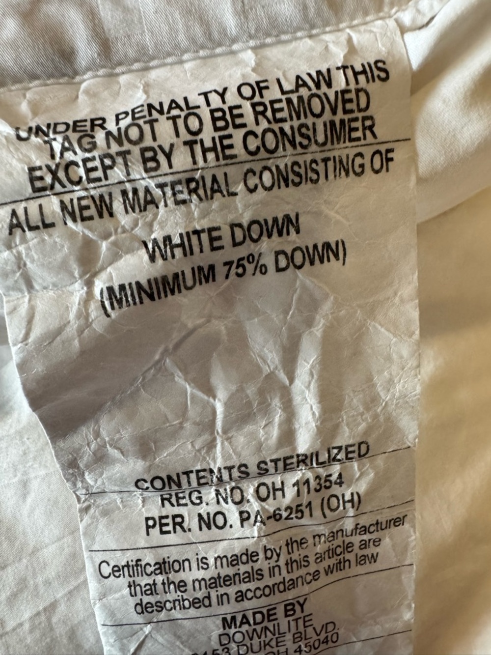 Hotel Collection 75% Goose Down Filled Queen Sized Comforter! Mint Condition! - Picture 10 of 13